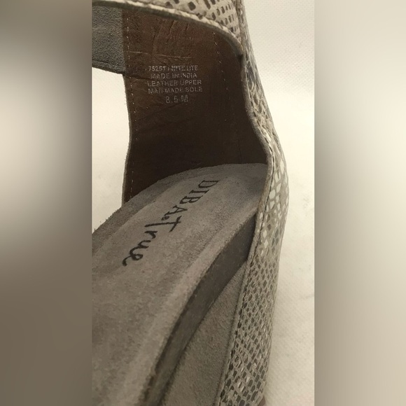 Diba True Womens Nite Lite Leather Snake Print Taupe Ankle Strap Wedge Sandal - Picture 8 of 10